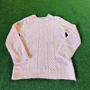 Btween Girls' Long Sleeve Subtle Metallic Sparkle Pink Knit Sweater Top Size 10